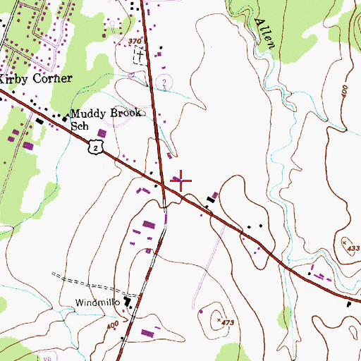 Topographic Map of Tafts Corner Shopping Center, VT