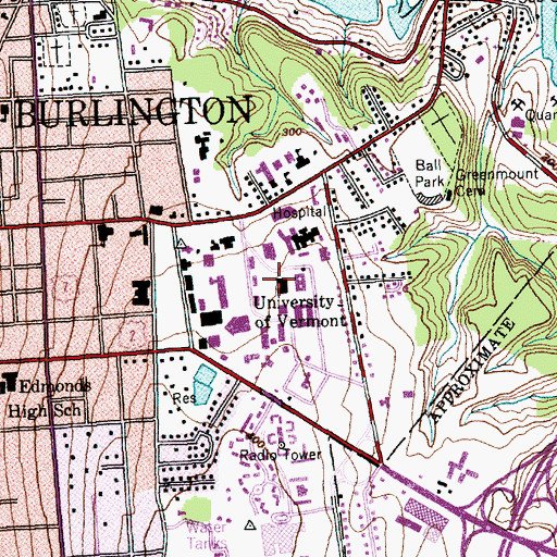Topographic Map of The Cottage Green, VT