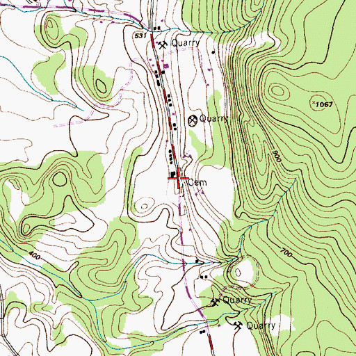 Topographic Map of Tracy Cemetery, VT