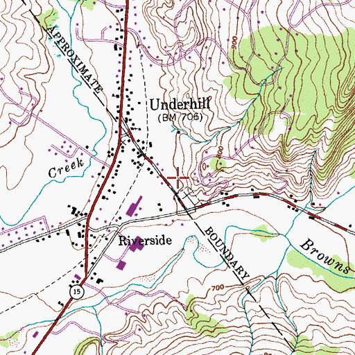 Topographic Map of Underhill Post Office, VT