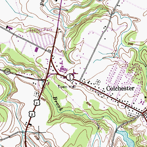 Topographic Map of Union Memorial Elementary School, VT