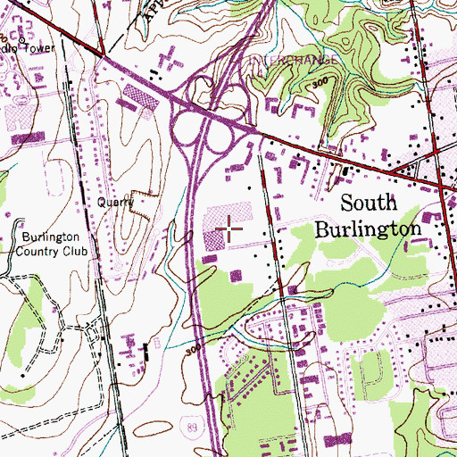 Topographic Map of University Mall Shopping Center, VT