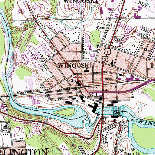 Topographic Map of Valley Baptist Fellowship, VT