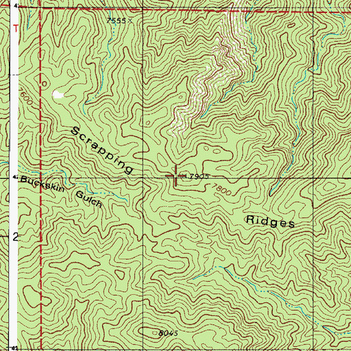 Topographic Map of Scrapping Ridges, CO