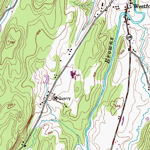 Topographic Map of Westford Elementary School, VT