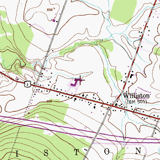 Topographic Map of Williston Central School, VT
