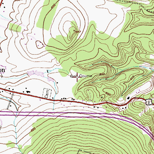 Topographic Map of Williston Golf Course, VT