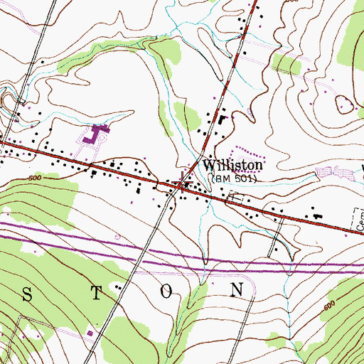 Topographic Map of Williston Village Historic District, VT