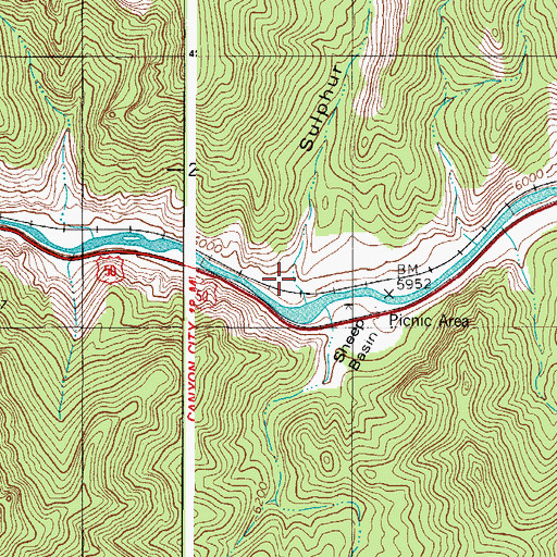 Topographic Map of Sulphur Gulch, CO