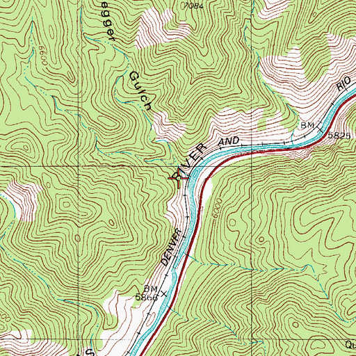Topographic Map of Bootlegger Gulch, CO