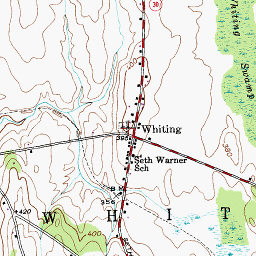 Topographic Map of Village Cemetery, VT