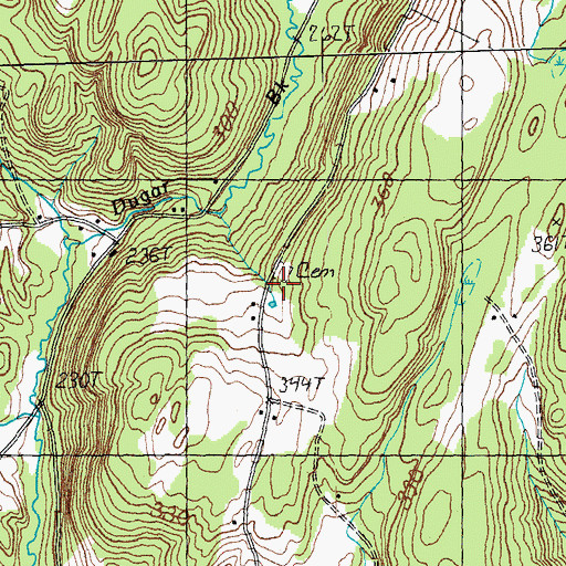 Topographic Map of Ainsworth  Cemetery, VT