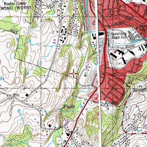 Topographic Map of Barre City Elementary and Middle School, VT