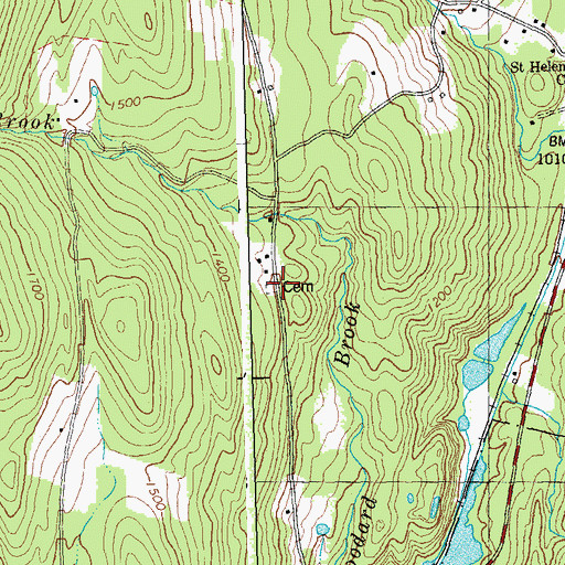 Topographic Map of Batchellor-Spaulding Cemetery, VT