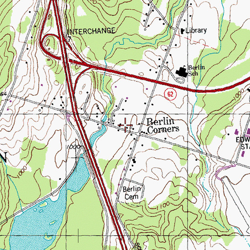 Topographic Map of Berlin Municipal Building, VT