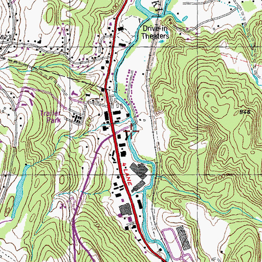 Topographic Map of Berlin Shopping Plaza Shopping Center, VT