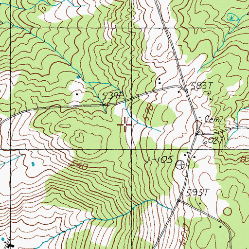 Topographic Map of Cabot Plains Cemetery, VT