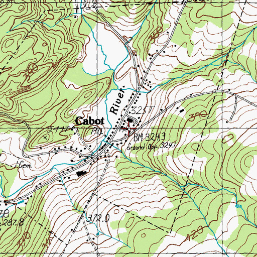 Topographic Map of Cabot School, VT