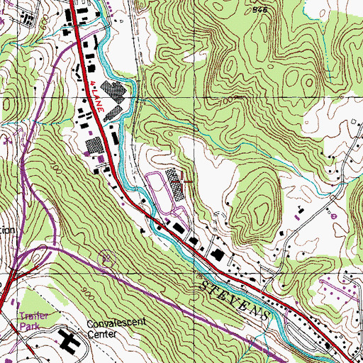 Topographic Map of Central Plaza Shopping Center, VT