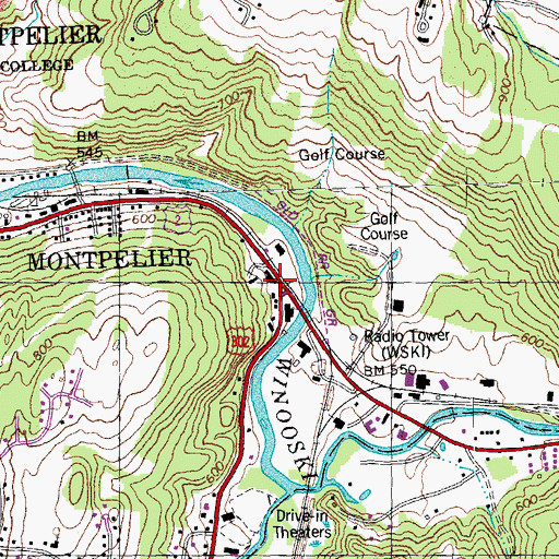 Topographic Map of Central Vermont Chamber of Commerce, VT