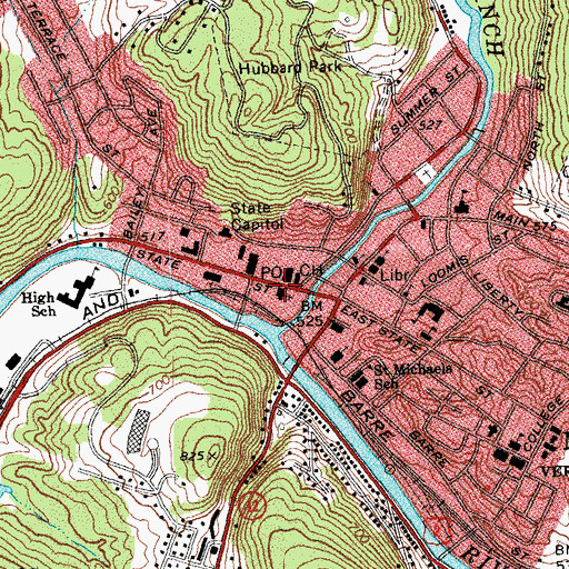 Topographic Map of Christs Church, VT
