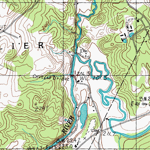 Topographic Map of Coburn Covered Bridge, VT
