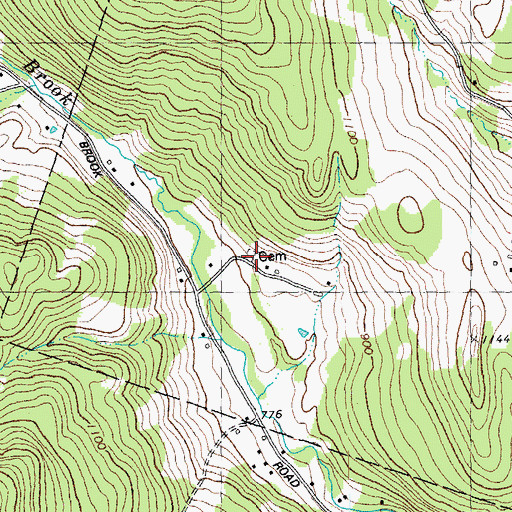 Topographic Map of Cox Brook-Glinnis Cemetery, VT