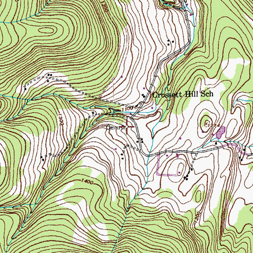 Topographic Map of Crossett Hill Cemetery, VT
