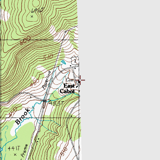 Topographic Map of East Cabot Cemetery, VT