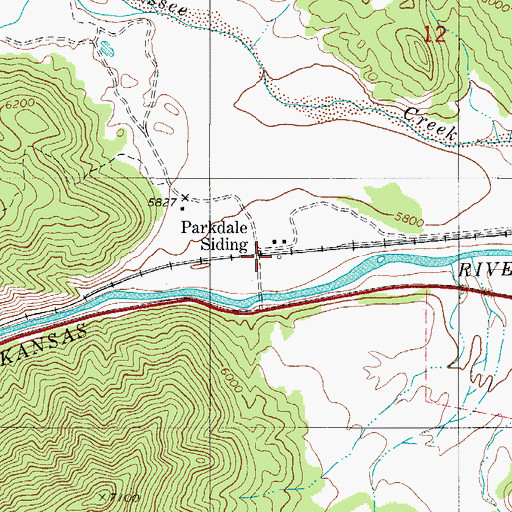 Topographic Map of Parkdale Siding, CO