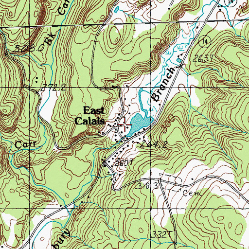 Topographic Map of East Calais Post Office, VT