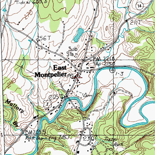 Topographic Map of East Montpelier Post Office, VT