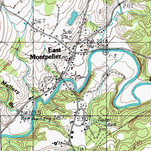 Topographic Map of East Montpelier Village Cemetery, VT