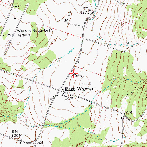 Topographic Map of East Warren Cemetery, VT