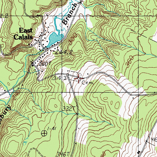 Topographic Map of Fairview Cemetery, VT