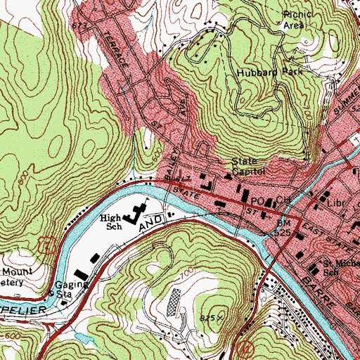 Topographic Map of First Church of Christ Scientist, VT
