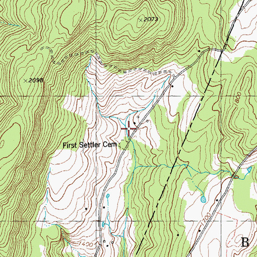 Topographic Map of First Settler Cemetery, VT