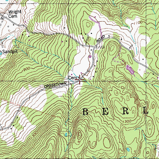 Topographic Map of Howard Cemetery, VT