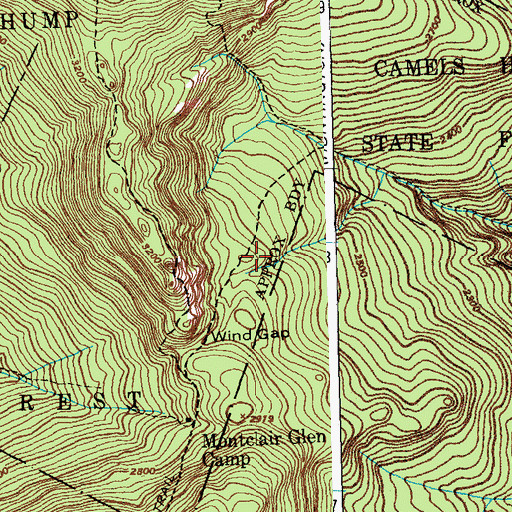 Topographic Map of Hump Brook Tent Platforms, VT