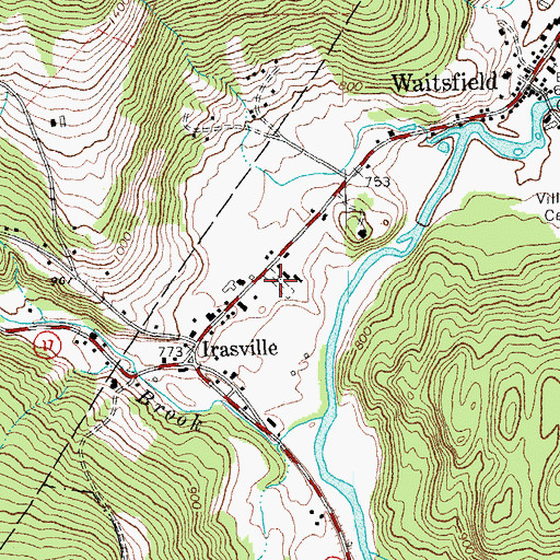 Topographic Map of Irasville Cemetery, VT