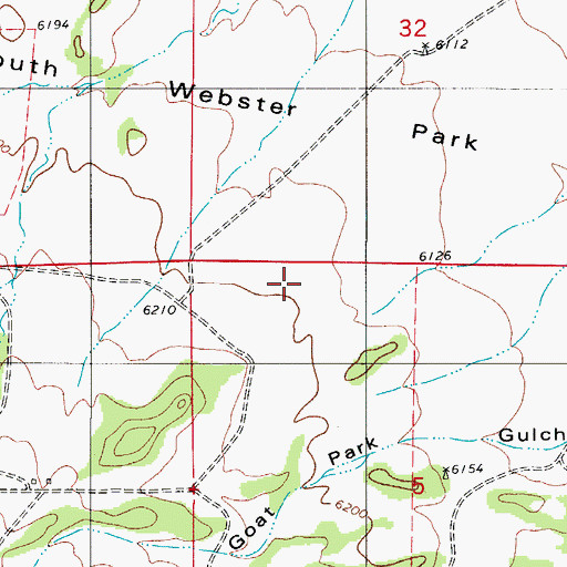 Topographic Map of South Webster Park, CO