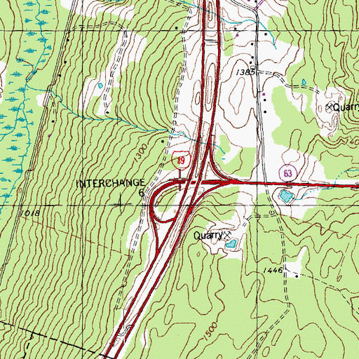 Topographic Map of Interchange 6, VT