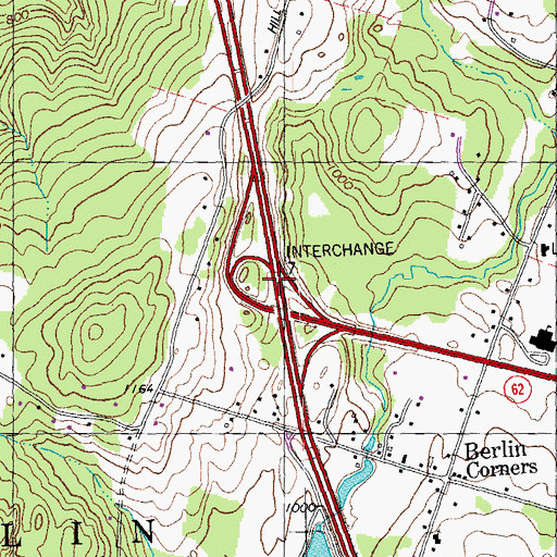 Topographic Map of Interchange 7, VT