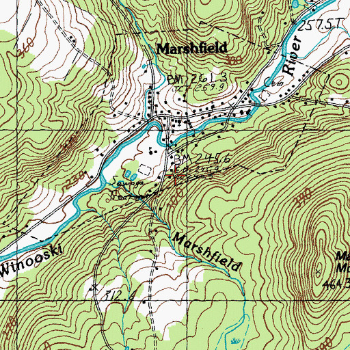 Topographic Map of Jaquith Public Library, VT