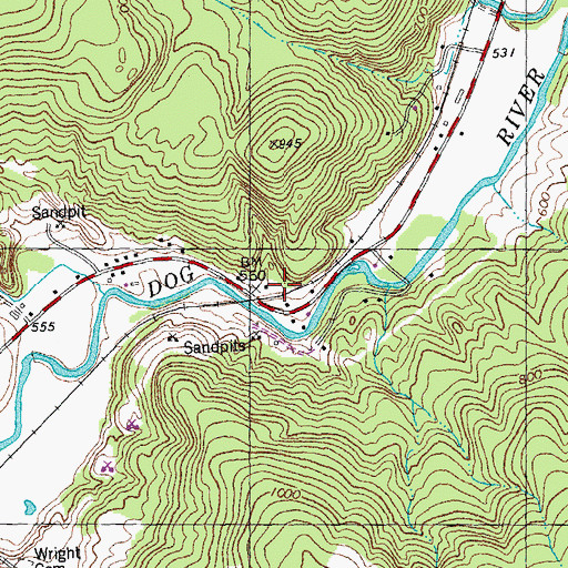 Topographic Map of Johnson-Sawyer Cemetery, VT
