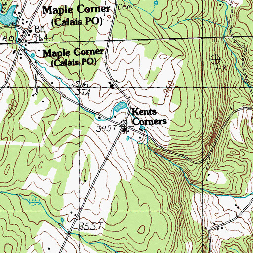 Topographic Map of Kents Corner Historic District, VT