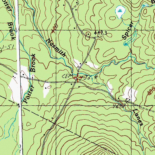 Topographic Map of Maple Hill-Bolles Cemetery, VT