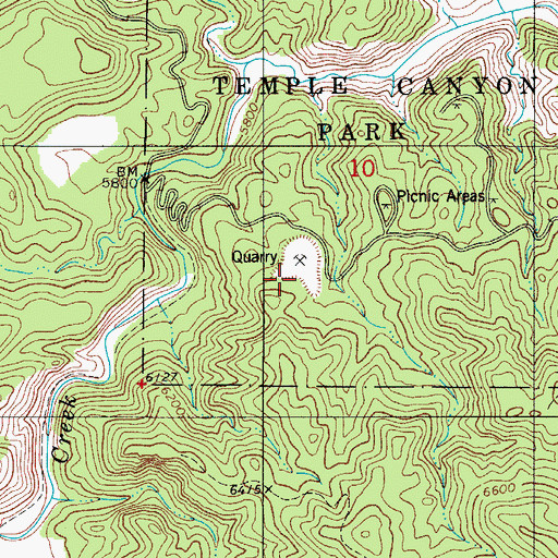 Topographic Map of Grape Creek Picnic Ground, CO