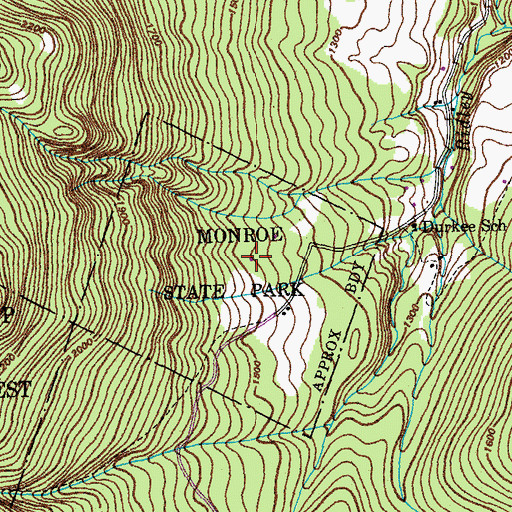 Topographic Map of Monroe Ranger Cabin, VT