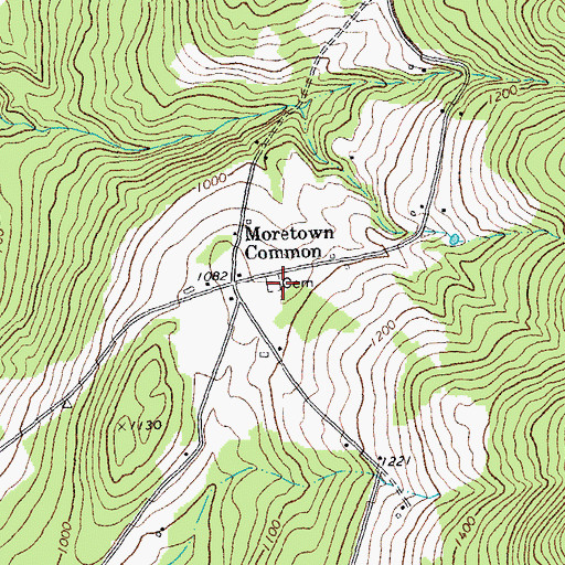 Topographic Map of Moretown Common Cemetery, VT